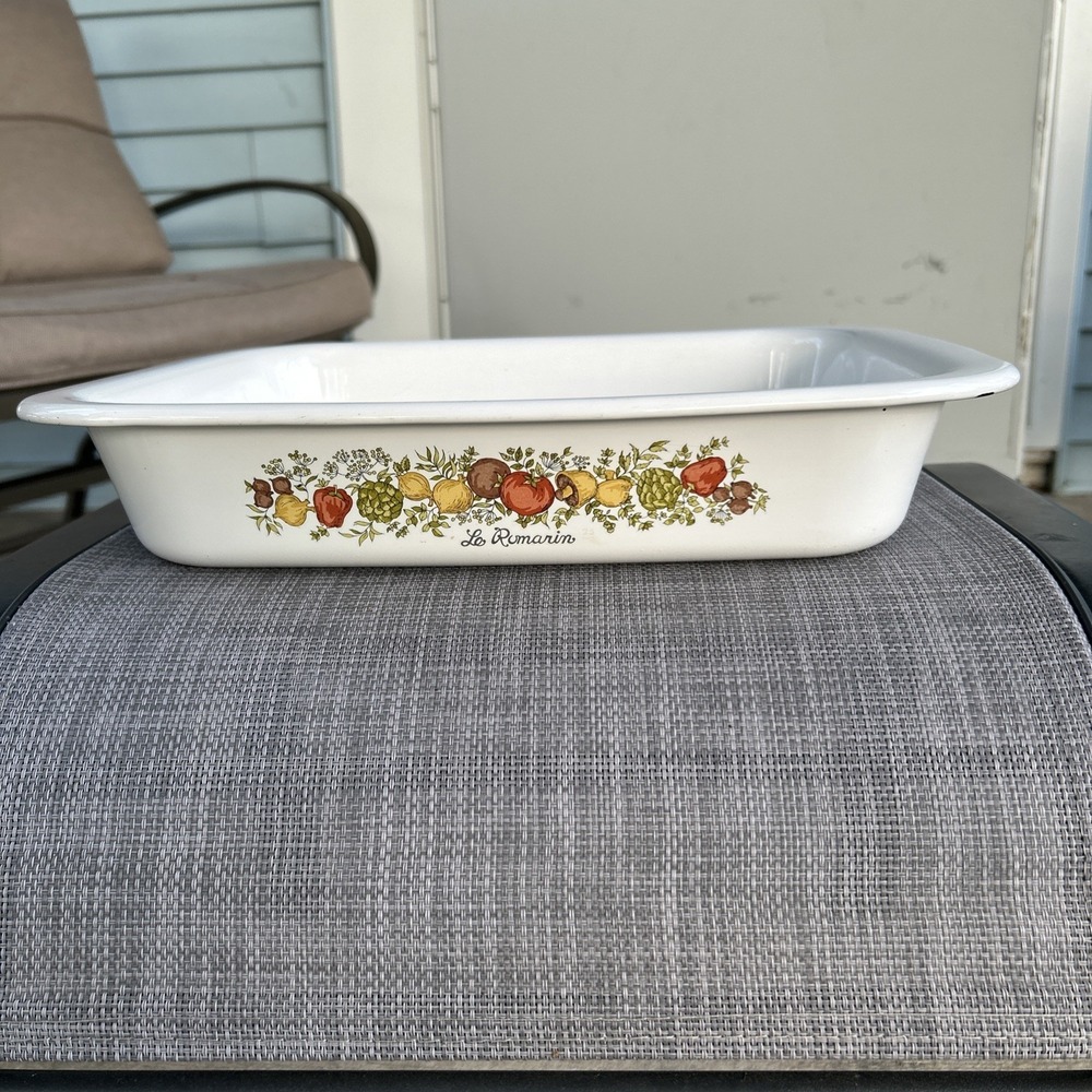 VTG Corning Ware Spice of Life Lasagna pan dish A-21 12.5x10.5x2.5" Le Romarin